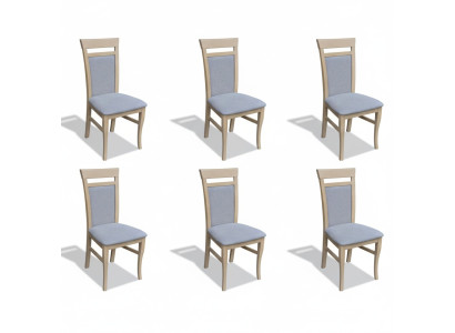 Complete set group living room 6x pieces gray dining room chair set chairs new