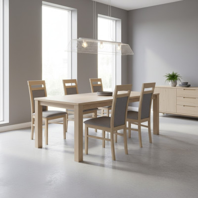 Wooden Upholstered Chairs Dining Room Textile Set 6x Armchair Chair Group