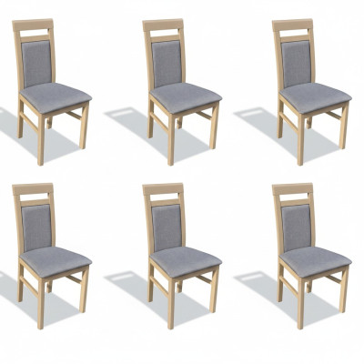 Wooden Upholstered Chairs Dining Room Textile Set 6x Armchair Chair Group