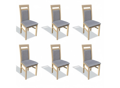 Wooden Upholstered Chairs Dining Room Textile Set 6x Armchair Chair Group