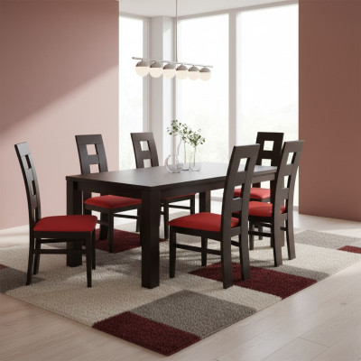 Design Set 6x Armchair Chair Group Textile Upholstered Chairs Gastro Dining Room Fabric