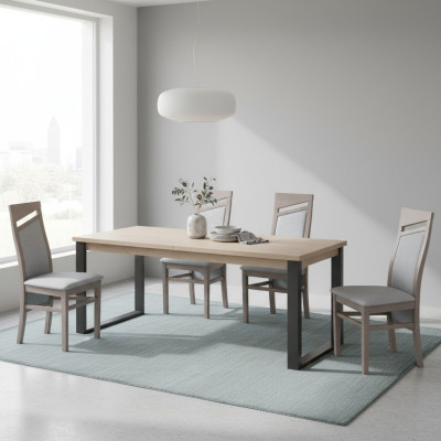 Dining chair fabric upholstery chair restaurant dining set 6x solid wood armchair