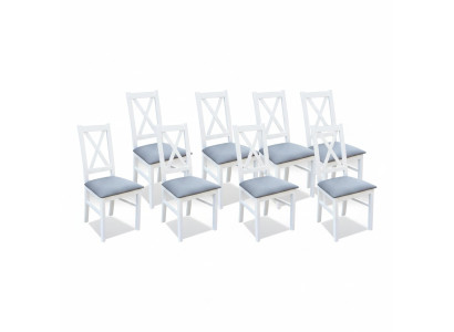 Designer wood fabric upholstered chairs dining room textile set 8x armchair chair
