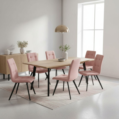 Chair 8x Dining Room Upholstered Chair TV Lounge Textile Seat Armchair Set New Club