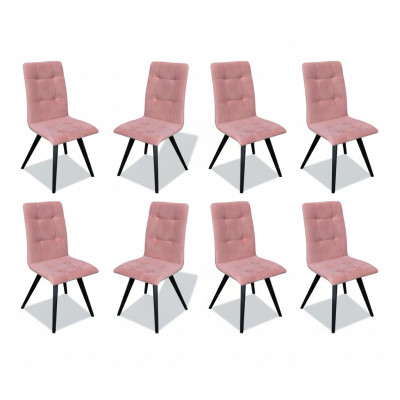 Chair 8x Dining Room Upholstered Chair TV Lounge Textile Seat Armchair Set New Club