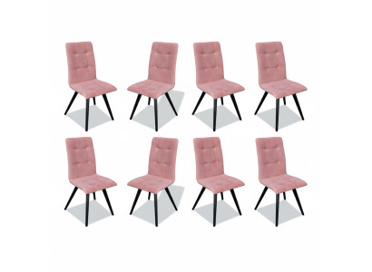 Chair 8x Dining Room Upholstered Chair TV Lounge Textile Seat Armchair Set New Club