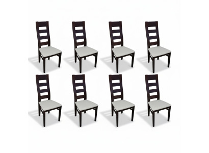 Group Seat Upholstery Backrest Chairs Set Solid Wood Luxury Armchair Set 8x Chair