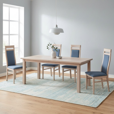 Chairs Kitchen Dining Room Fabric Wood Set of 4x Design Chair Textile Armchair Upholstered