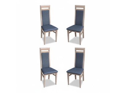 Chairs Kitchen Dining Room Fabric Wood Set of 4x Design Chair Textile Armchair Upholstered