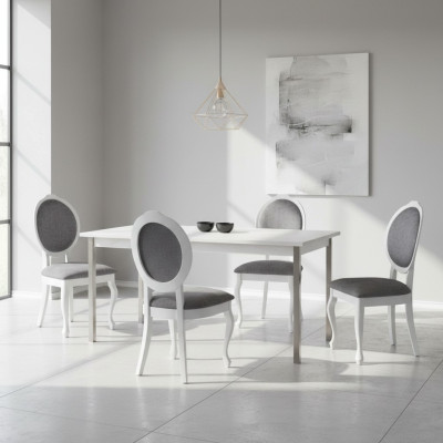 Chairs 4x Chair Set Real Wood Upholstered Seat Dining Room Set Lean Chairs New