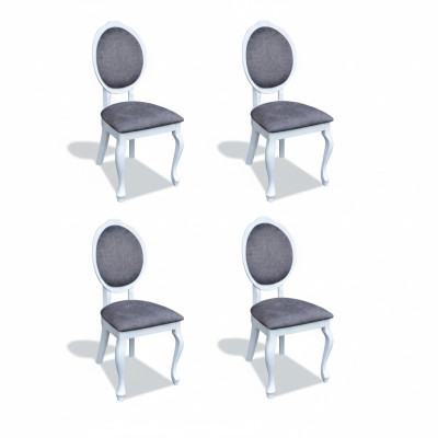 Chairs 4x Chair Set Real Wood Upholstered Seat Dining Room Set Lean Chairs New