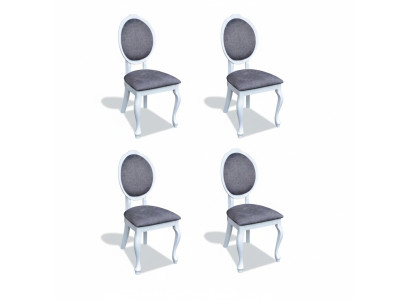 Chairs 4x Chair Set Real Wood Upholstered Seat Dining Room Set Lean Chairs New