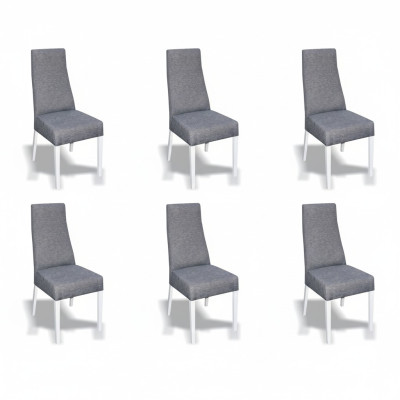 Group Set Living Room Real Wood Dining Room Set Velvet Upholstery Fabric Chair 6x Chairs