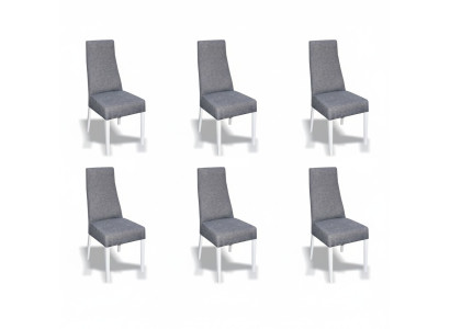 Group Set Living Room Real Wood Dining Room Set Velvet Upholstery Fabric Chair 6x Chairs