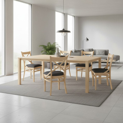 Complete set group dining chair group 6x pieces dining room chair set with armchairs