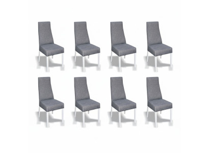 Dining room 8x chairs chair set armchair kitchen new design upholstered leather textile furniture