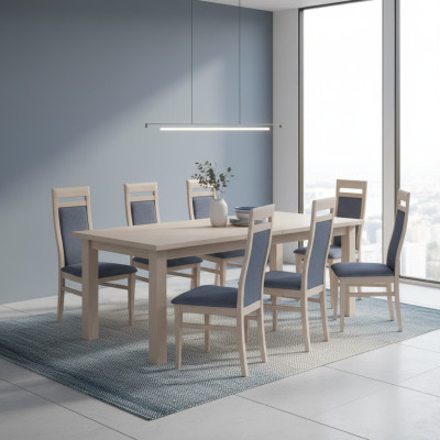 Dining room chair set, upholstered chairs, complete group, living room, 8x pieces, new