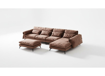 Luxury modern sofa corner set L-shape upholstery living room sectional