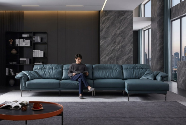 Living room L-shaped modern elegant living area design sofa couch upholstery