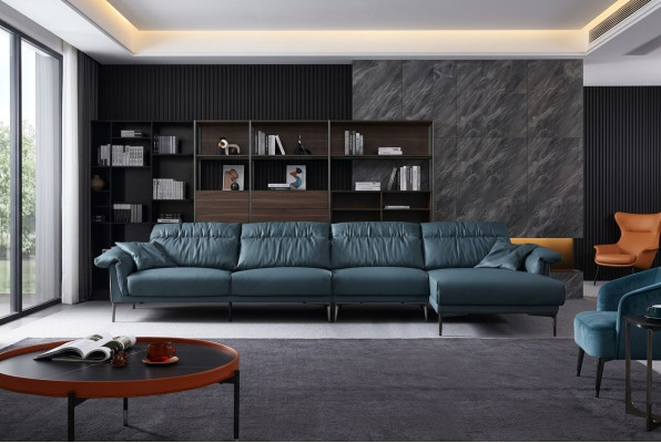 Living room L-shaped modern elegant living area design sofa couch upholstery