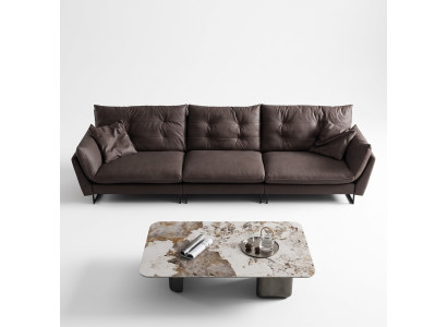 Sofa 4-seater sofas luxury faux leather big upholstery 260cm designer furniture