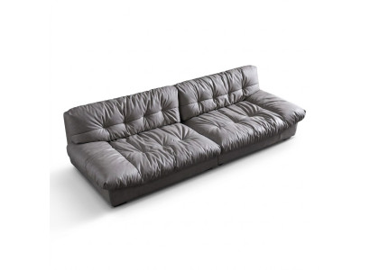 Big XXL living room leather modern design sofa couch 4-seater textile