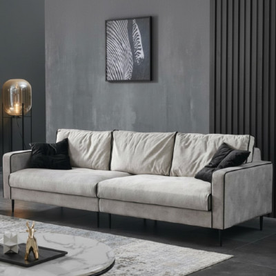 Design sofa 4 seats upholstered couches textile living room furniture set