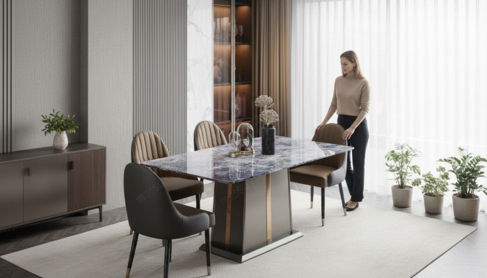 Marble style kitchen modern dining table tables dining room luxury furniture design