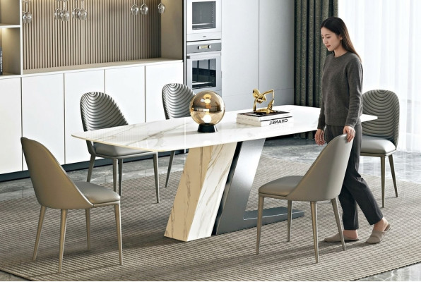 Eat Table Marble Barons Tables Living Room Italy Luxury Designer Stainless Steel New