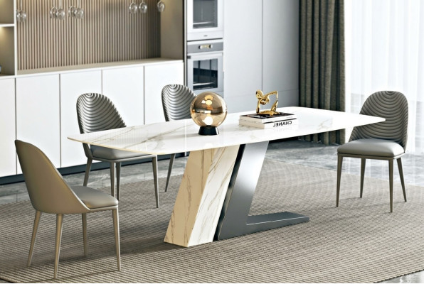 Eat Table Marble Barons Tables Living Room Italy Luxury Designer Stainless Steel New