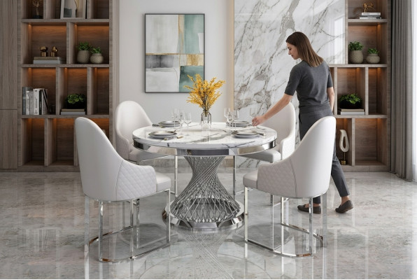 XXL table, stainless steel furniture, Art Nouveau royal luxury furniture, dining table, conference table