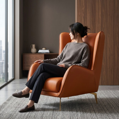 Luxury TV Club Armchair Upholstery Seat Design Couch Armchair Relax Leather Lounge