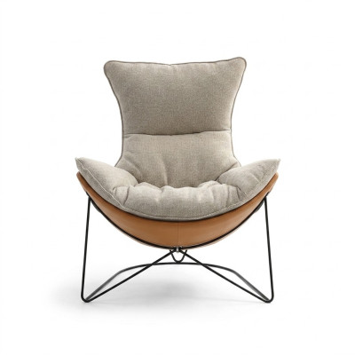 Design Upholstered Sofa Textile Swivel Couch Relax New Modern Armchair