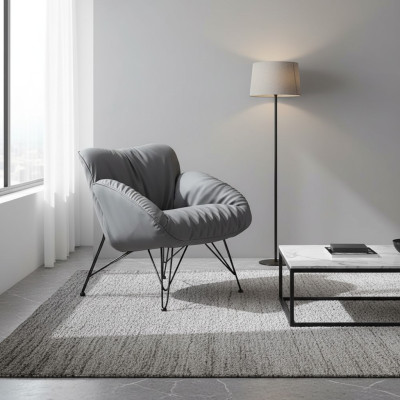 Armchair Soft Living Room TV Sofa Couch Armchair Chair Velvet Gray