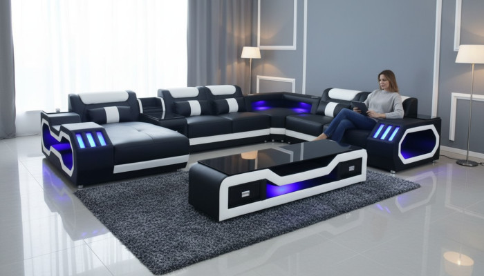 Living Landscape Design Modern Corner Sofa U-Shape Sofa Living Landscape New Upholstered Sofa