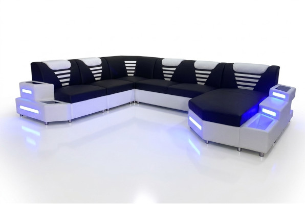 Design Modern Sofa Couch Corner Sofa U-Shaped Leather Couch Living Landscape Corner Sofa