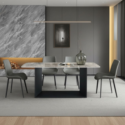 Dining table modern stainless steel dining room living room kitchen tables design table metal