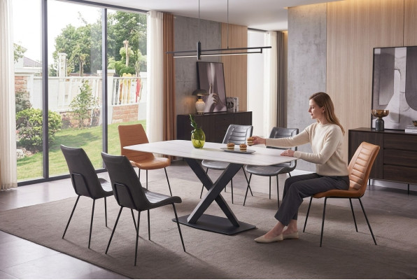 Luxury dining tables, metal dining table, modern furniture, new stainless steel