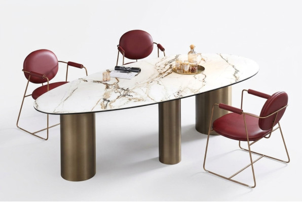 Dining room furniture stainless steel oval dining table table design tables luxury furniture round new