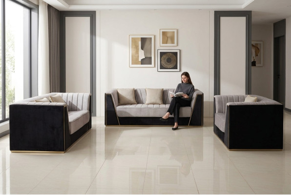 Design sofas upholstered furniture sofas modern luxury elegant seating suite 3+2+1 seater