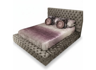 Chesterfield double bed furniture 180x200 upholstery textile beds luxury design frame