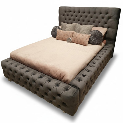 Design modern double bed furniture 180x200 cm upholstery textile and wood bedroom