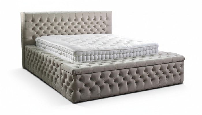 Chesterfield double hotel beds sleeping room leather modern bed upholstery