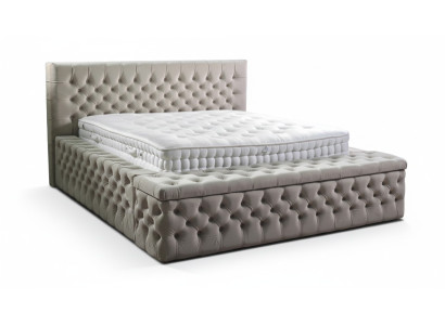 Chesterfield double hotel beds sleeping room leather modern bed upholstery