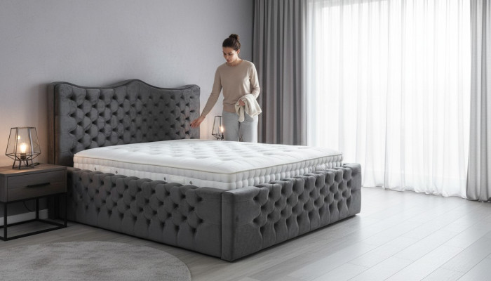 Luxury Design Double Hotel Bedroom Box Spring Complete Beds Bed Padding