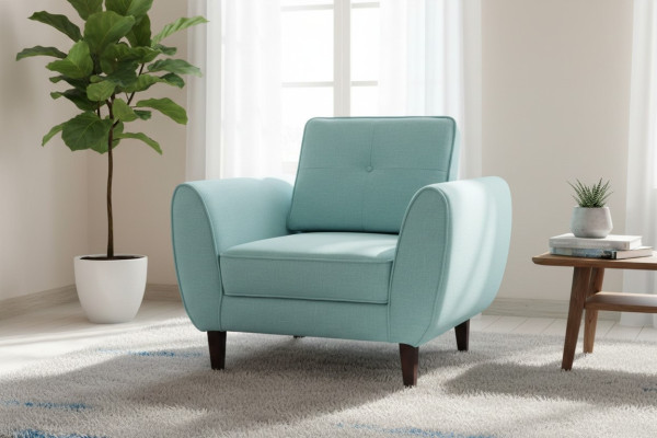 Design Chesterfield Fabric Couch Armchair 1-Seater Upholstered Sofas Lounge Club