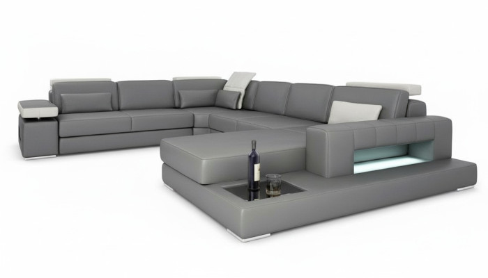 Gray sofas new sofa U-shape fabric sofa couch living landscape design modern leather
