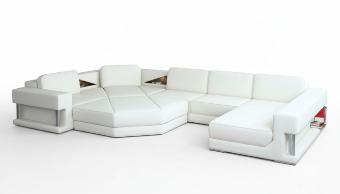 Living landscape design corner sofa leather corner U-shape sofa couch upholstery set new