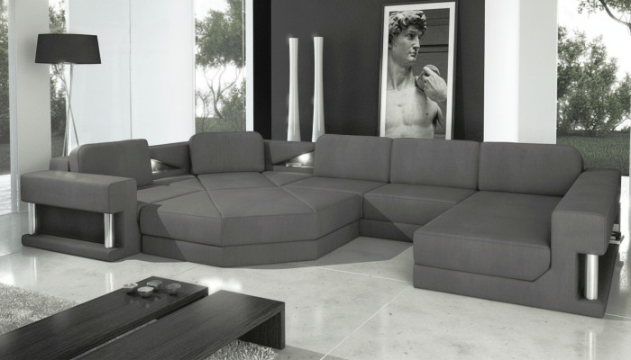 Design couch upholstery textile modern sleep bed function corner sofa U-shaped sofa fabric