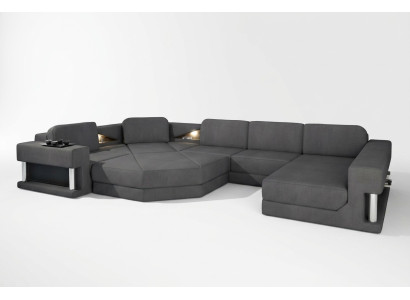 Design couch upholstery textile modern sleep bed function corner sofa U-shaped sofa fabric